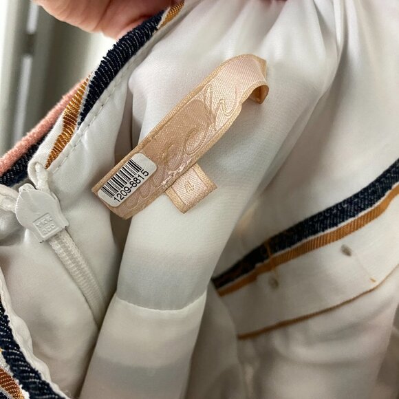 Hutch Tiffany Dress Striped Fit Flare Button Nautical Cross Back Beach Pink - Picture 6 of 8